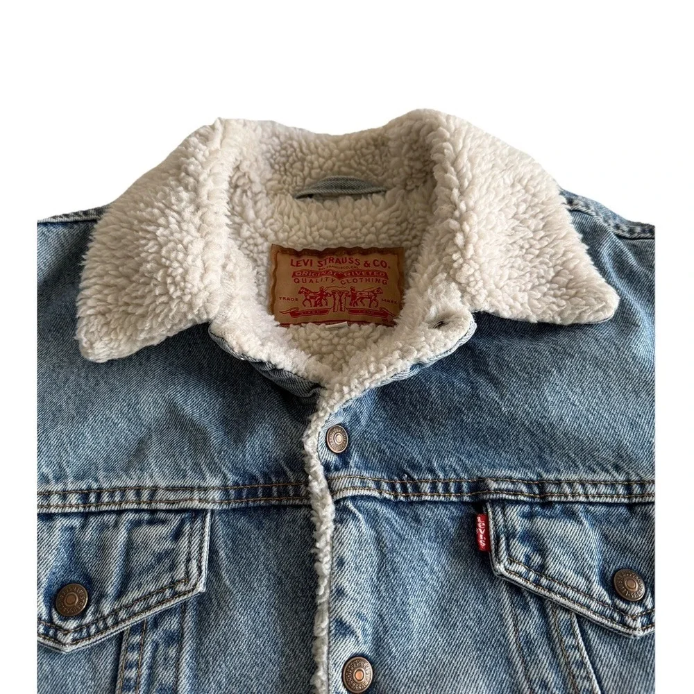 Vintage 90s Levi's 70609 Sherpa Lined Type‎ 3 Trucker Jacket Men's L Made in USA